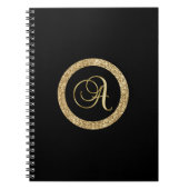 Monogram, een elegant gouden schrift notitieboek (Voorkant)