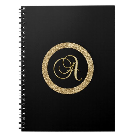 Monogram, een elegant gouden schrift notitieboek (Voorkant)