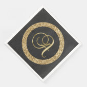 Monogram, een elegant gouden schrift servet (Hoek)