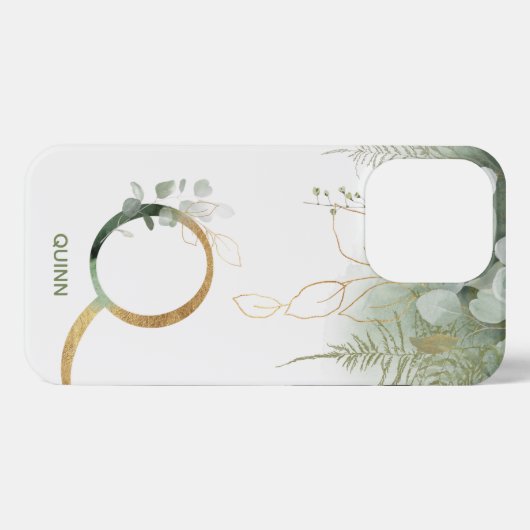Monogram Een Elegante Succulente iPhone Case iPhone Hoesje (Achterkant horizontaal)