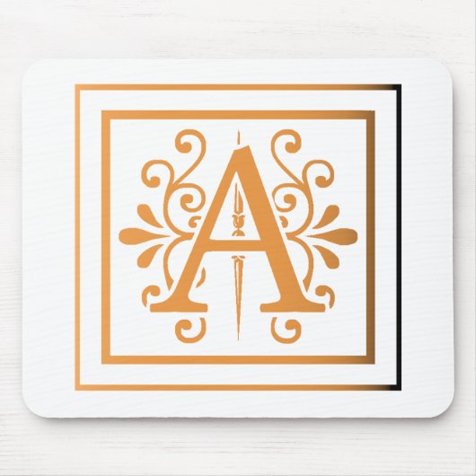MONOGRAM EEN GOLD OM GRADIËNT TE ZWARTEN MUISMAT (Voorkant)