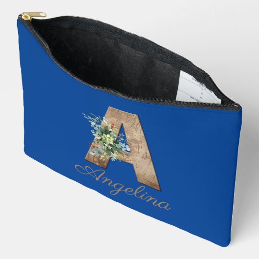 Monogram Een houten letter rode bloem Etui (Open)