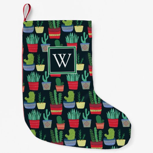 Monogram | Een kruid van Cactus Kleine Kerstsok (Voorkant)
