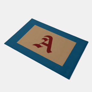 Monogram Een Oud Engels Blauwe Trim Deurmat