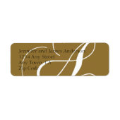 Monogram Een retouradres Etiketten Goud Wit (Voorkant)