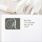 Monogram Een retouradres Etiketten Houtskool (Insitu)