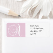 Monogram Een retouradres Etiketten Roze (Insitu)