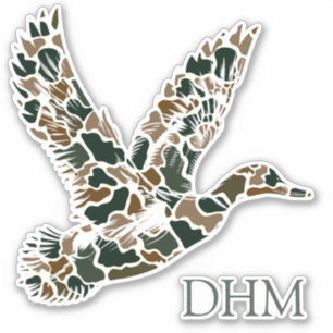 Monogram eend camouflage sticker met preppy uitstr