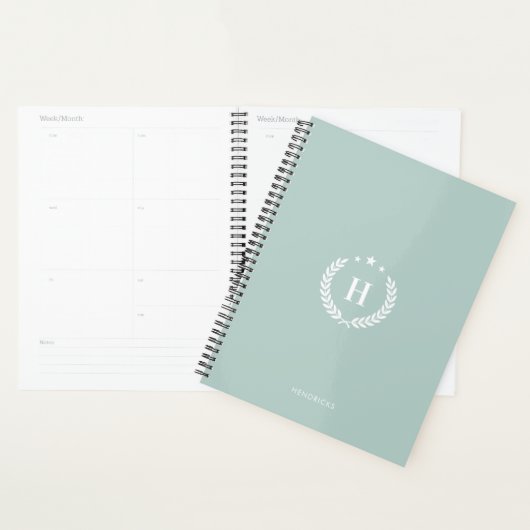 Monogram Eendenei Groen Moderne Minimalistische Fi Planner (Display)