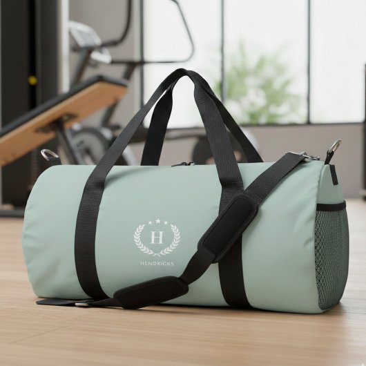 Monogram Eendenei Groen Stijlvol Modern Minimalist Plunjezak