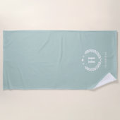 Monogram Eendenei Groen Stijlvol Modern Minimalist Strandlaken (Voorkant)