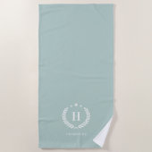 Monogram Eendenei Groen Stijlvol Modern Minimalist Strandlaken (Voorkant)