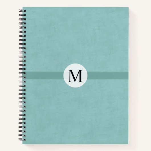 Monogram eendeneigroen dagboek voor haar notitieboek (Voorkant)