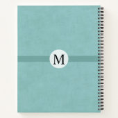 Monogram eendeneigroen dagboek voor haar notitieboek (Achterkant)