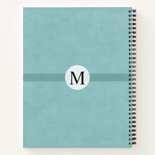 Monogram eendeneigroen dagboek voor haar notitieboek (Achterkant)