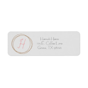Monogram Eenduidig Collectie-adreslabel voor Lette Etiket