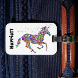 Monogram eenhoorn Bagagelabel