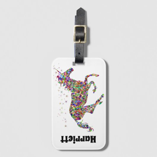 Monogram eenhoorn Bagagelabel (Voorkant (verticaal))