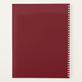 Monogram eenvoudig Burgundy Red Initiaal Planner (Achterkant)