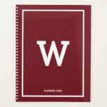 Monogram eenvoudig Burgundy Red Initiaal Planner<br><div class="desc">Een eenvoudig ontwerp met een rode achtergrondkleur die door een kruit wordt gedragen en uw aangepaste monogram van het initiaal in het midden. Een prachtig minimalistisch ontwerp dat ideaal is voor iedereen. Ideaal verjaardagscadeau, feestdecor, thuisdecor, kantoor, kerstcadeau of cadeau voor andere speciale gelegenheden. Bezoek onze winkel om ons hele collectie...</div>