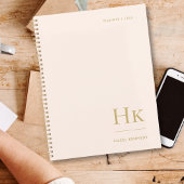 Monogram Eenvoudig Elegant Blush Goud Gepersonalis Planner