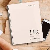 Monogram Eenvoudig Elegant Blush Roze Gepersonalis Planner