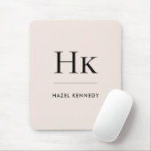 Monogram Eenvoudig Elegant Classic Blush Pink Muismat (Met muis)