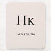 Monogram Eenvoudig Elegant Classic Blush Pink Muismat (Voorkant)