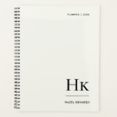 Monogram Eenvoudig Elegant Ivoorwit Persoonlijk Planner (Voorkant)