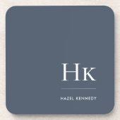 Monogram Eenvoudig Elegant Minimalistisch Chic Mar Bier Onderzetter (Voorkant)