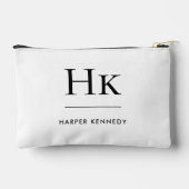 Monogram Eenvoudig Elegant Monogram Wit Bruids- Etui (Achterkant)