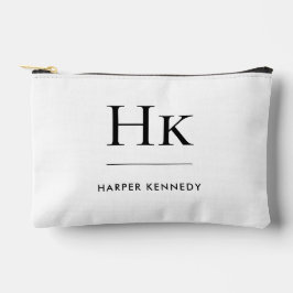 Monogram Eenvoudig Elegant Monogram Wit Bruids- Etui