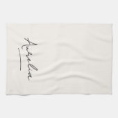 Monogram Eenvoudig Elegant Script Minimaal Vrouwel Theedoek (Horizontaal)