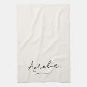 Monogram Eenvoudig Elegant Script Minimaal Vrouwel Theedoek (Verticaal)