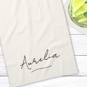 Monogram Eenvoudig Elegant Script Minimaal Vrouwel Theedoek