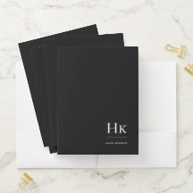 Monogram Eenvoudig Elegant Zwart Gepersonaliseerde