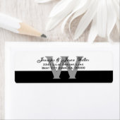 Monogram Eenvoudig Elegant Zwart-wit Etiket (Insitu)