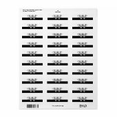 Monogram Eenvoudig Elegant Zwart-wit Etiket (Full Sheet)