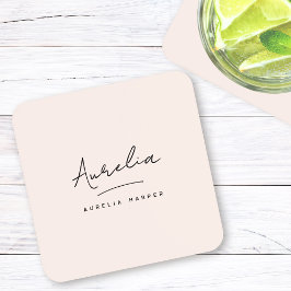 Monogram Eenvoudig Elegante Handtekening Minimaal  Bier Onderzetter