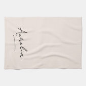 Monogram Eenvoudig Elegante Handtekening Minimaal  Theedoek (Horizontaal)