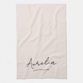 Monogram Eenvoudig Elegante Handtekening Minimaal  Theedoek (Verticaal)