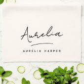 Monogram Eenvoudig Elegante Handtekening Minimaal Theedoek