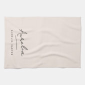 Monogram Eenvoudig Elegante Handtekening Minimaal  Theedoek (Horizontaal)