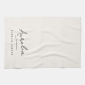 Monogram Eenvoudig Elegante Handtekening Minimaal Theedoek (Horizontaal)