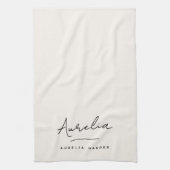 Monogram Eenvoudig Elegante Handtekening Minimaal Theedoek (Verticaal)
