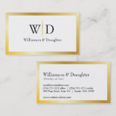 Monogram eenvoudig goud visitekaartje (Voorkant / Achterkant)