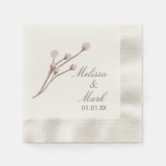 Monogram eenvoudig handgetekende katoenhoudende Pl Servet (Voorkant)