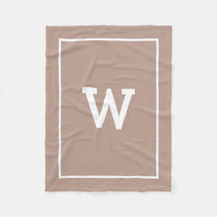 Monogram eenvoudig Initiaal met beige beige toned Fleece Deken
