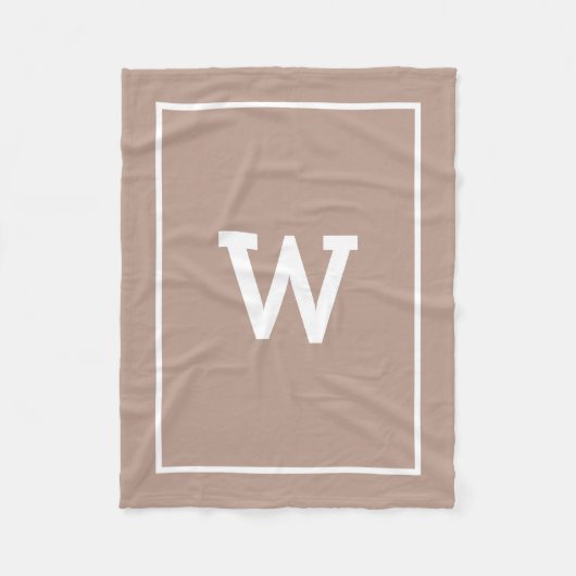 Monogram eenvoudig Initiaal met beige beige toned Fleece Deken (Voorkant)