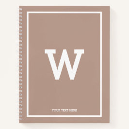 Monogram eenvoudig Initiaal met beige beige toned Notitieboek